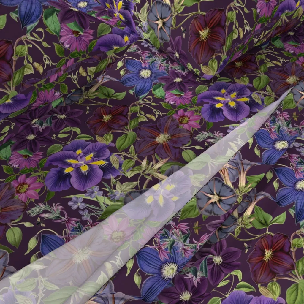 Summer Night Botanical Garden Queen Sheet Set - Purple alternate view