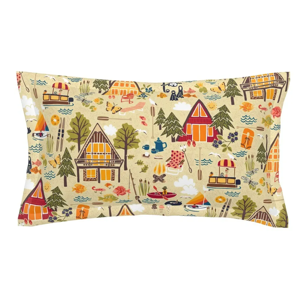 Summer On Bills Lake King Pillow Sham - Beige product