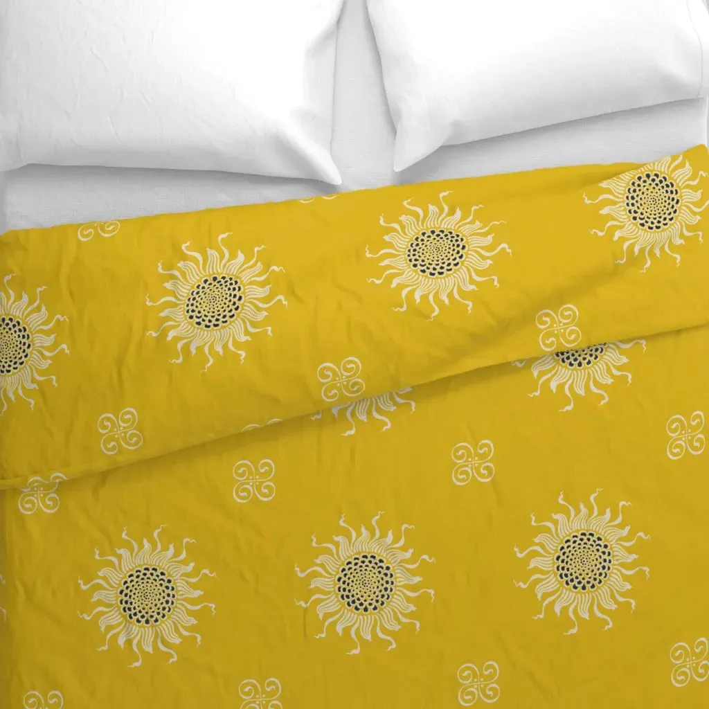 Summer Solstice In Desert Duvet Cover - Mustard Yellow alternate view