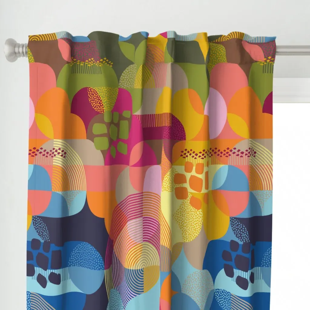 Summertime Large Scale Curtain Panel - Orange alternate view