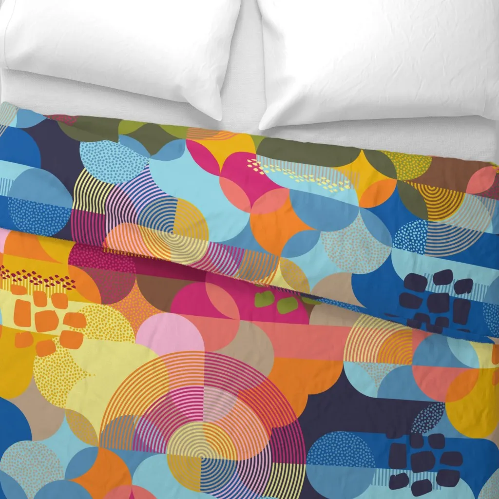 Summertime Large Scale Duvet Cover - Orange alternate view