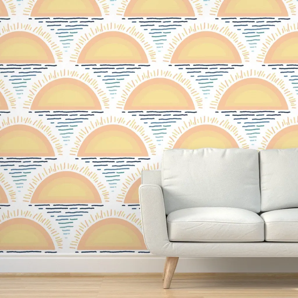 Summertime Scallops Peel and Stick Wallpaper - Peach product