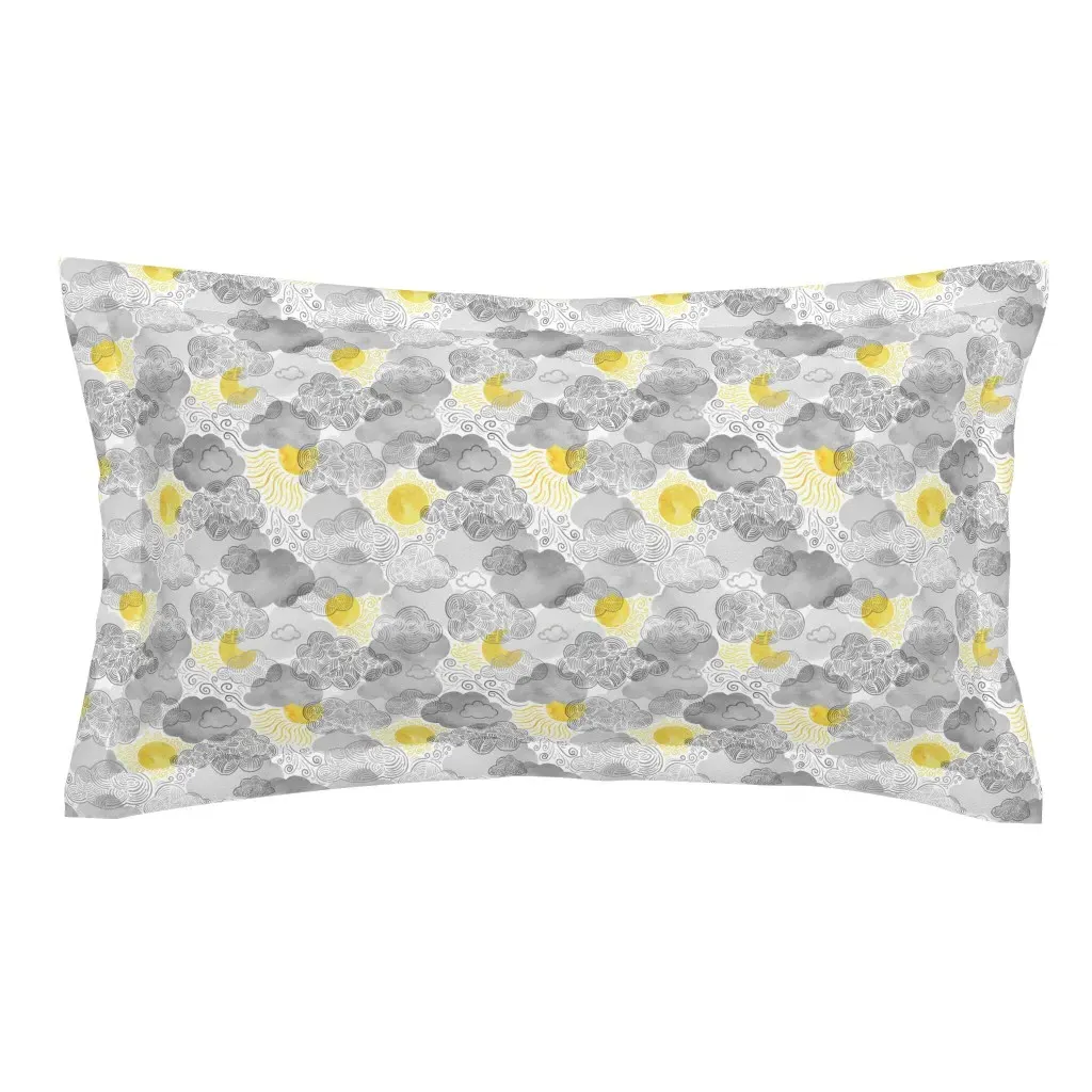 Sun Above Clouds King Pillow Sham - Gray, Yellow product