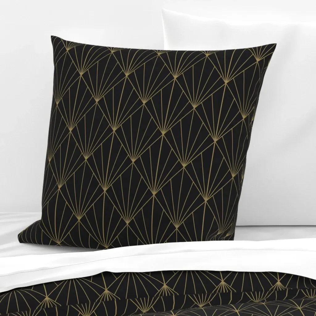 Sun Burst Euro Pillow Sham - Gold, Charcoal product