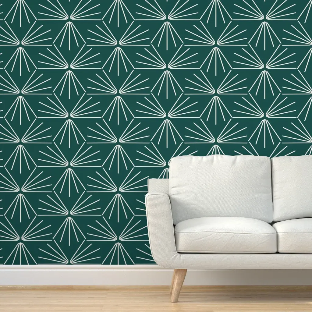 Sun Tile Marine Dark Peel and Stick Wallpaper - White product