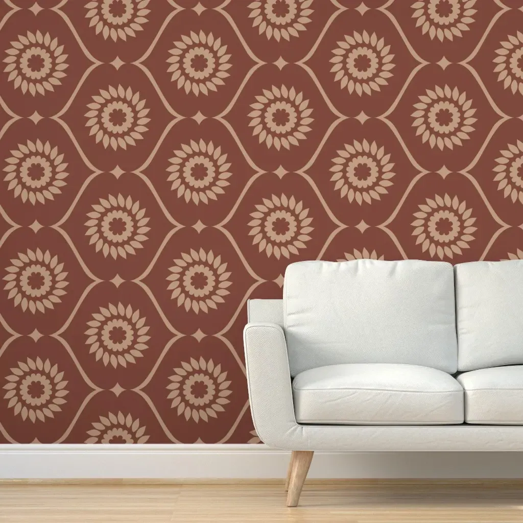 Sunbow Flower Marsala Peel and Stick Wallpaper - Brown product