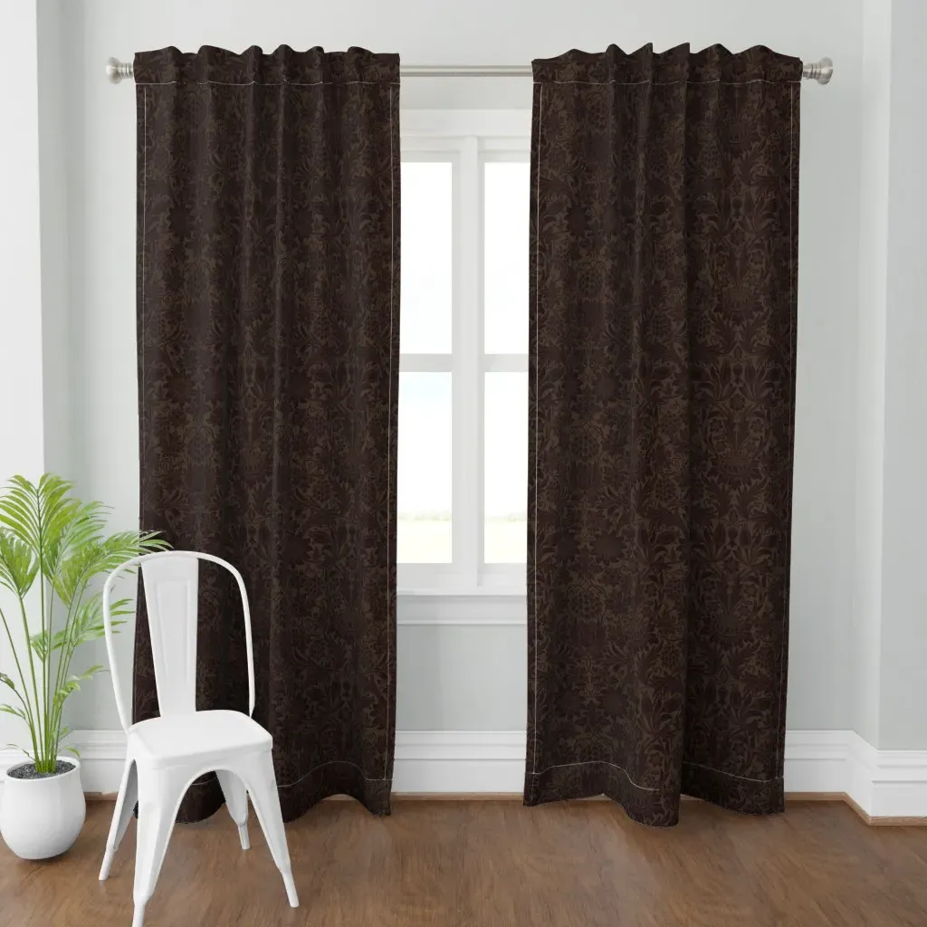 Sunflower In Peppercorn Curtain Panel - Dark Brown product