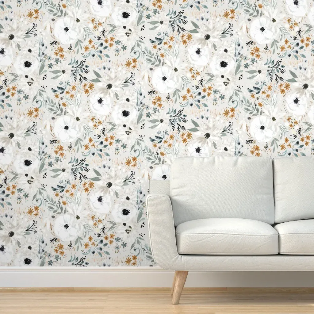 Sunflower Meadow Peel and Stick Wallpaper - Blue, Neutral product