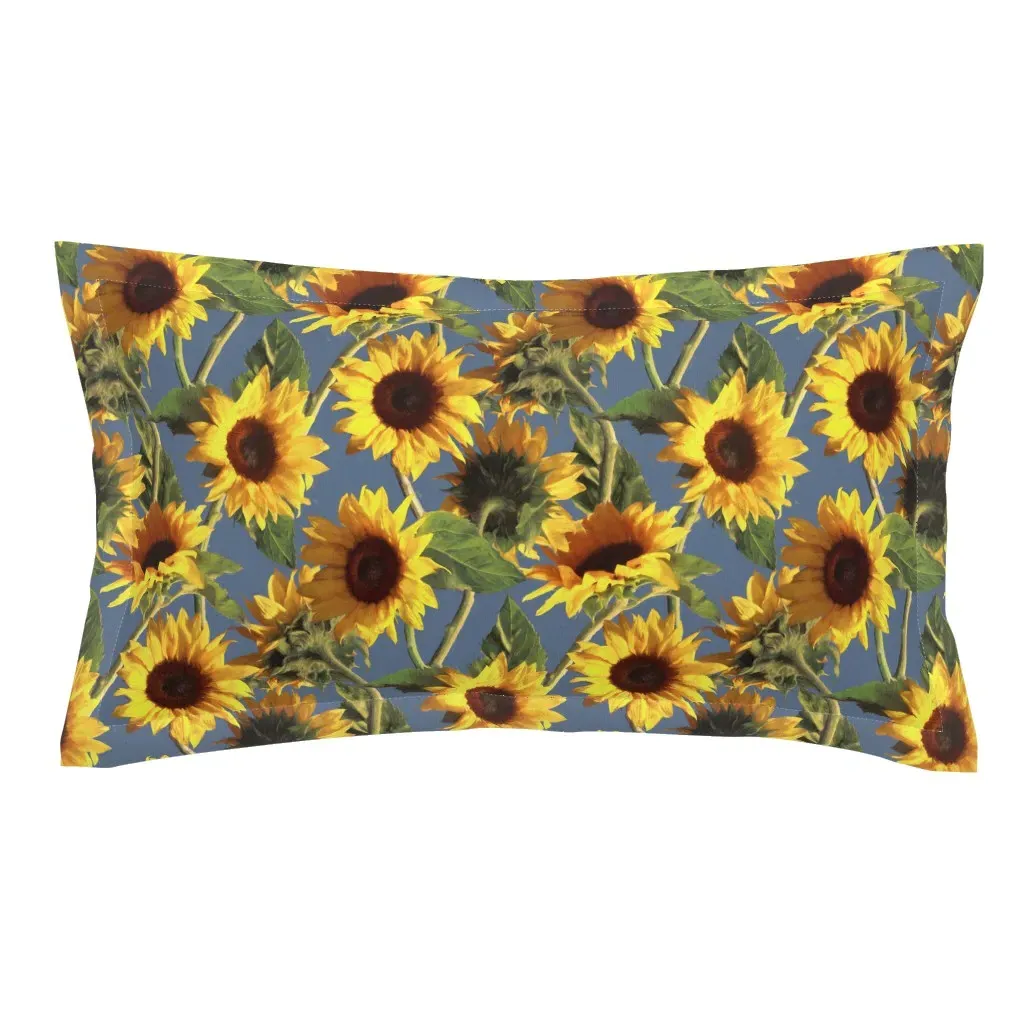 Sunflowers On Light Blue King Pillow Sham - Yellow product