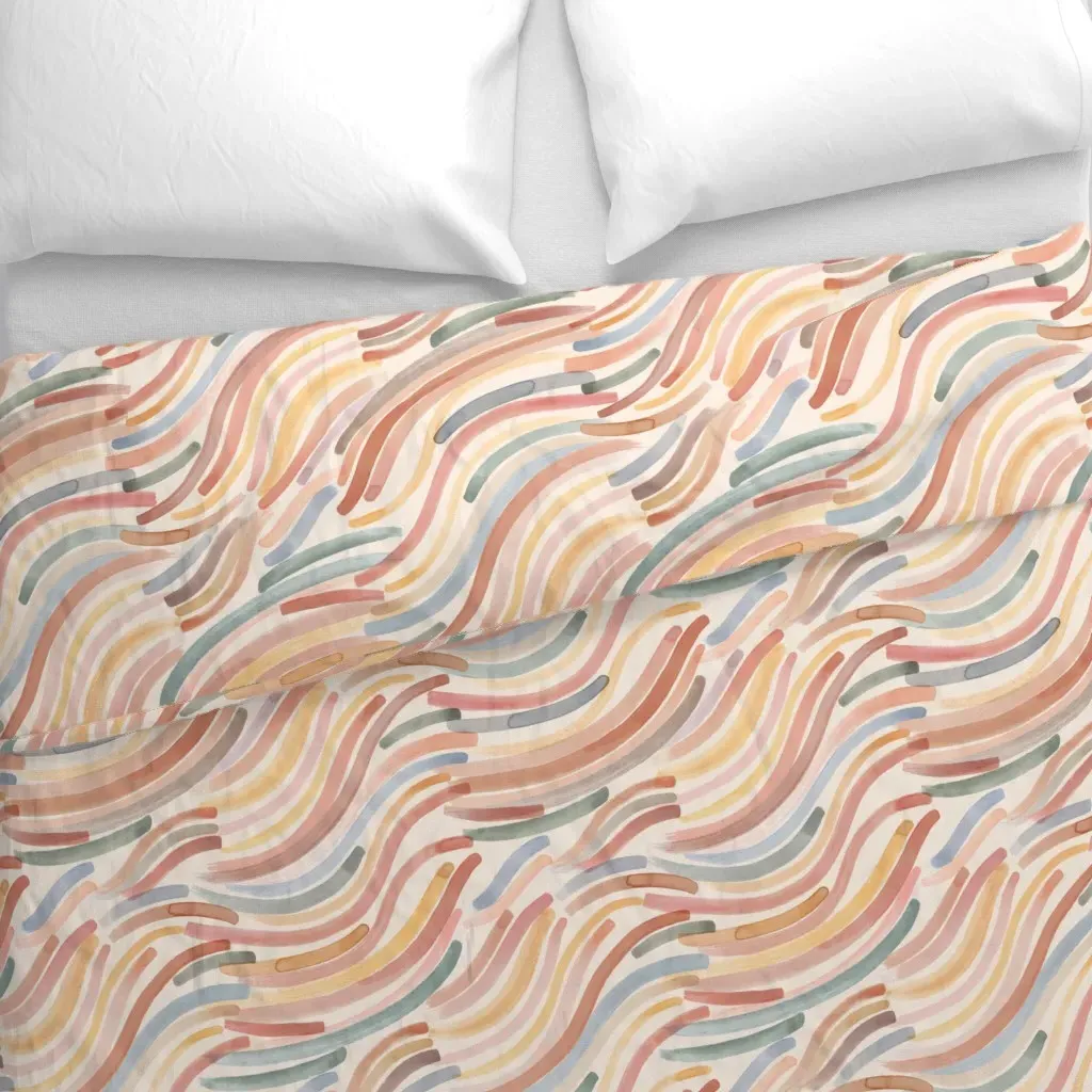Sunkissed Brush Strokes Duvet Cover - Pink alternate view