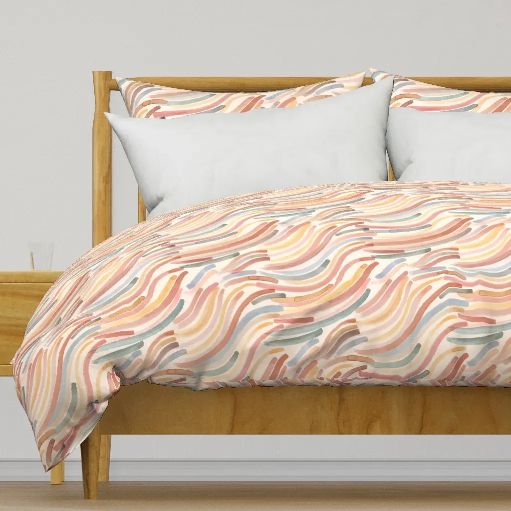 Sunkissed Brush Strokes Duvet Cover - Pink product
