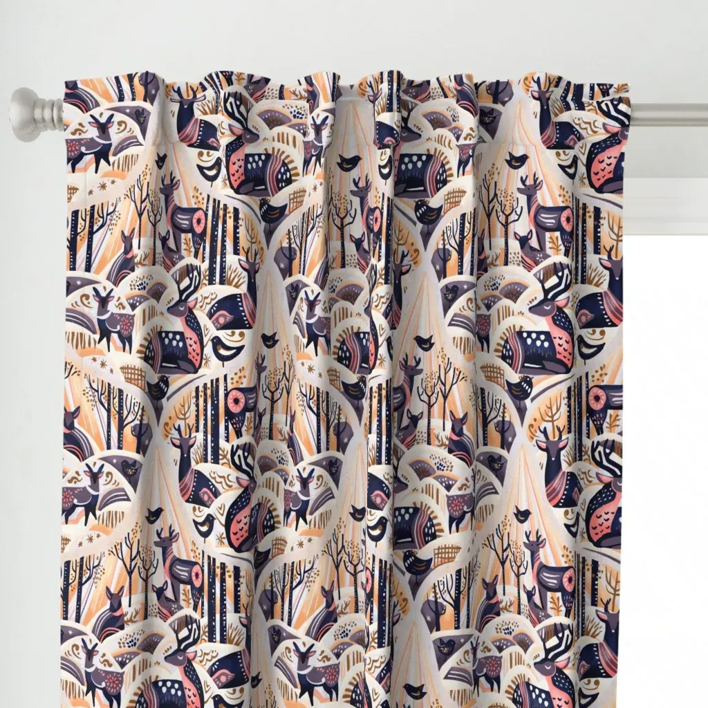 Sunlit Forest Medium Curtain Panel - Dusty Rose alternate view