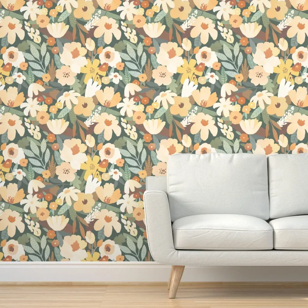 Sunny Boho Florals Peel and Stick Wallpaper - Cream product