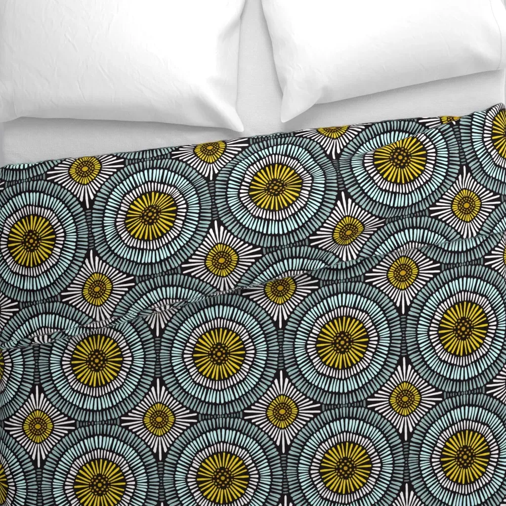 Sunny Circles Duvet Cover - Yellow alternate view