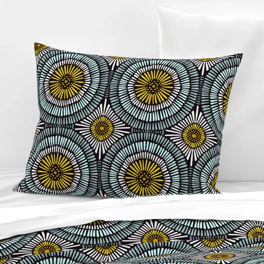 Sunny Circles Standard Knife Edge Cushion Cover - Yellow, Cotton product
