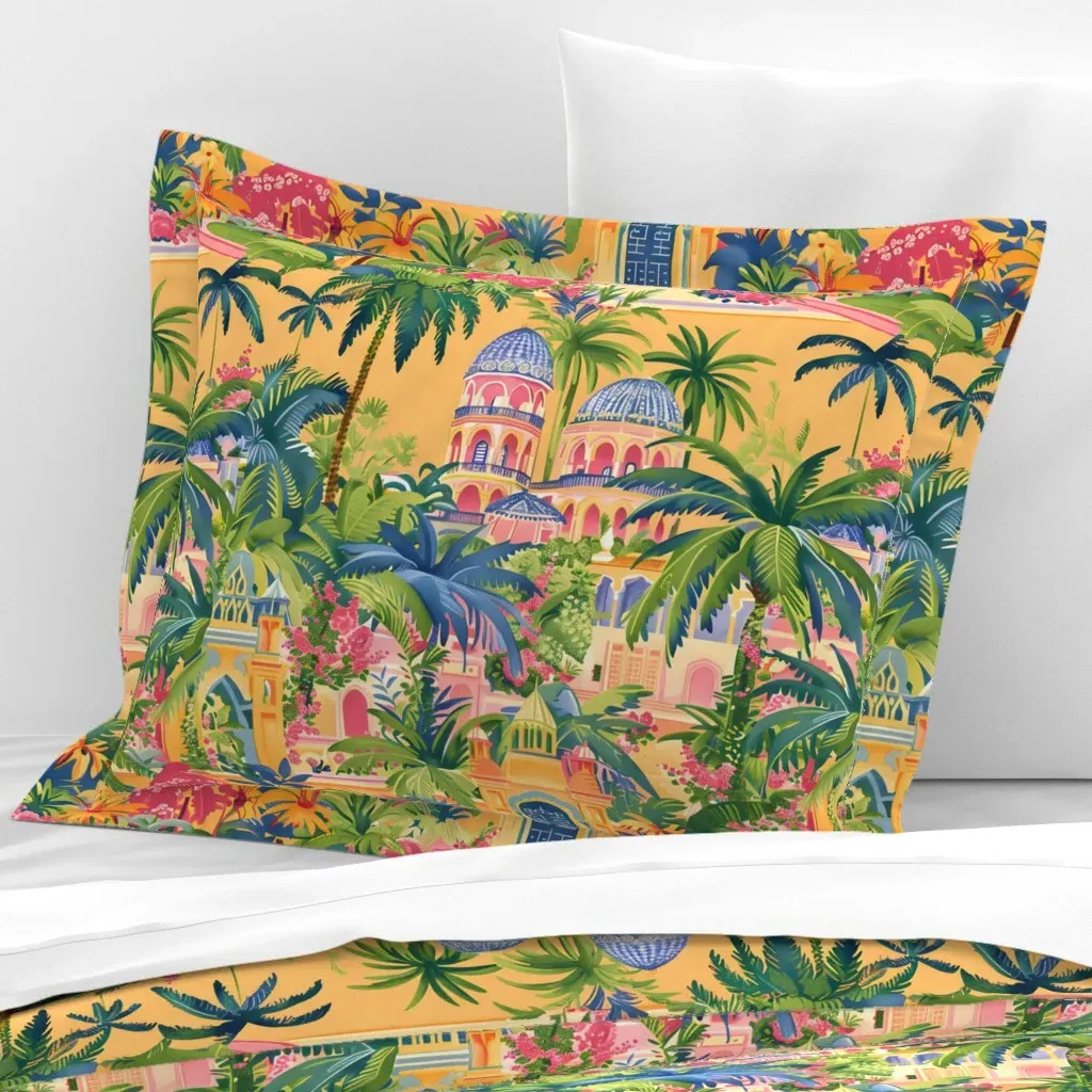 Sunny Palace Wide Cotton Sateen Standard Flanged - Yellow-Orange product