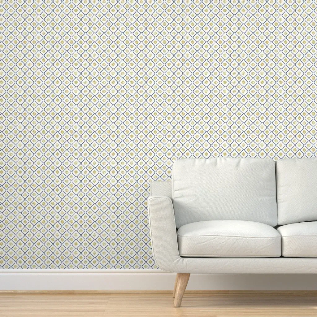 Sunny Vivien Peel and Stick Wallpaper - Navy, Mustard Yellow product