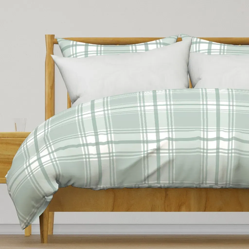 Sunroom Plaid Breakwater Duvet Cover - Sage Green product