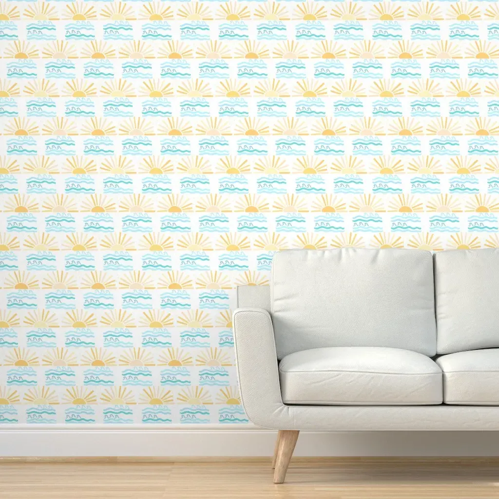 Sunset Beach Peel and Stick Wallpaper - Yellow product