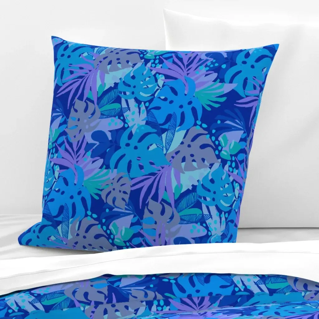Sunset Jungle Canopy Euro Pillow Sham - Blue product