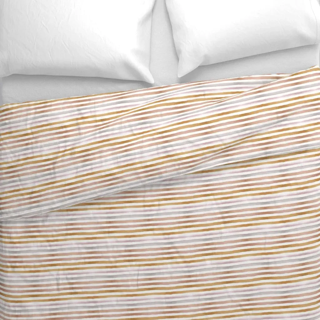 Sunset Ombre Stripe Duvet Cover - Gold alternate view