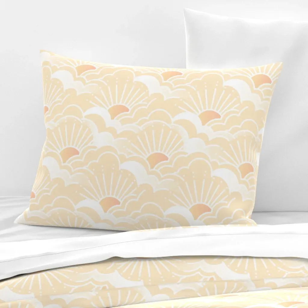 Sunshine And Clouds Standard Knife Edge Pillow - Peach, Cotton Sateen product