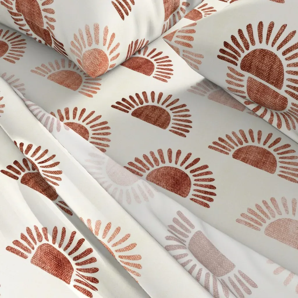 Sunshine Boho Sun Queen Sheet Set - Terracotta alternate view
