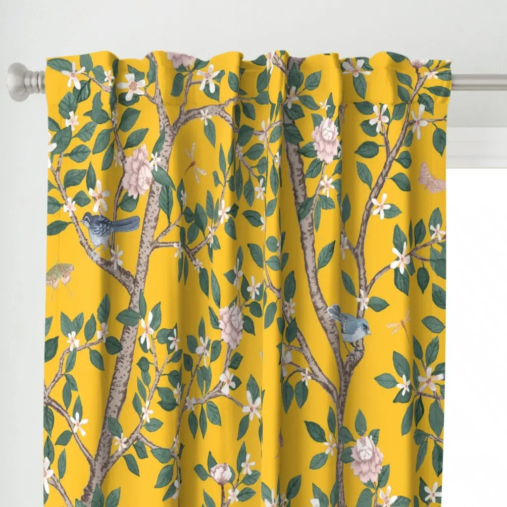 Sunshine Elsie's Garden Curtain Panel - Yellow alternate view