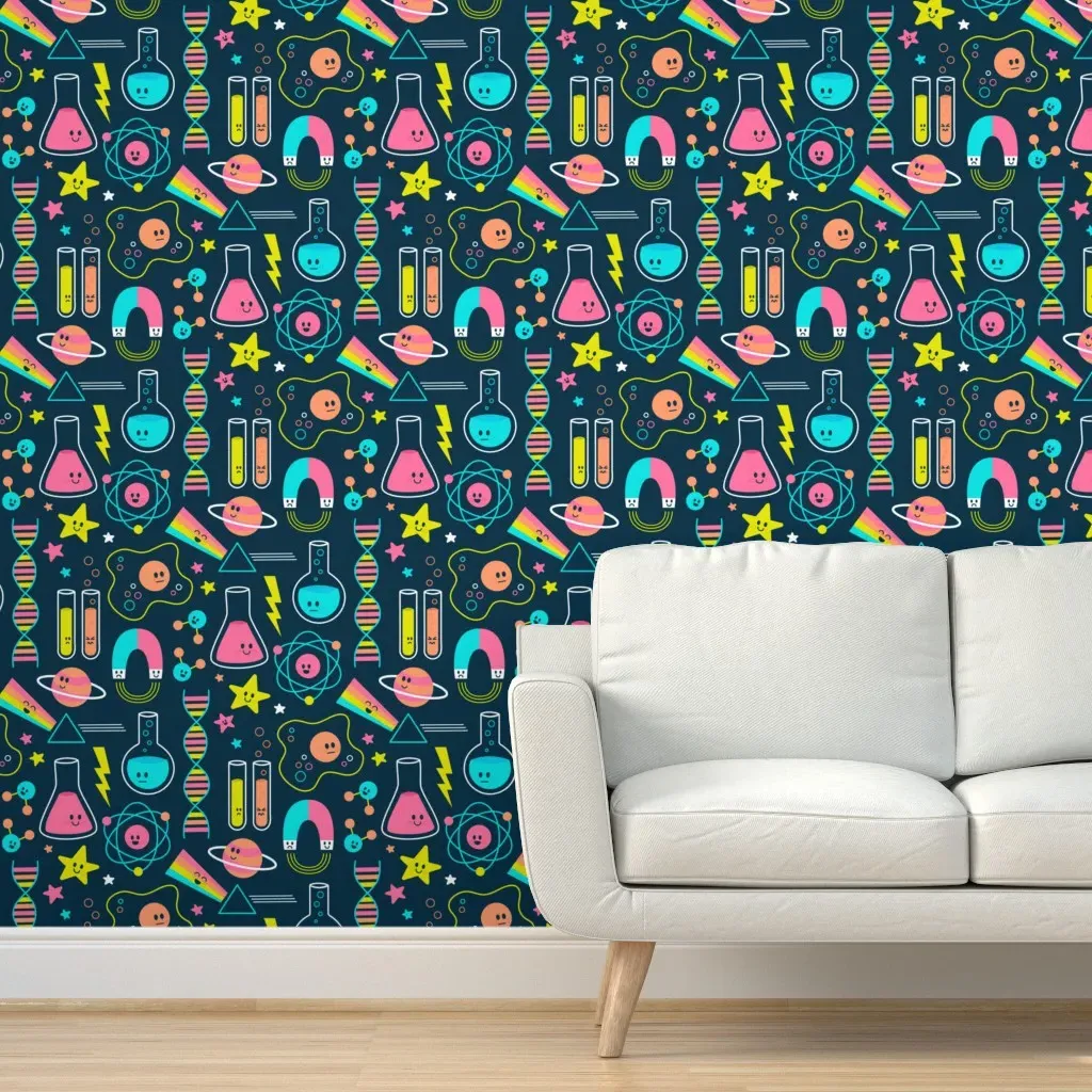 Super Cute Science Peel and Stick Wallpaper - Teal product