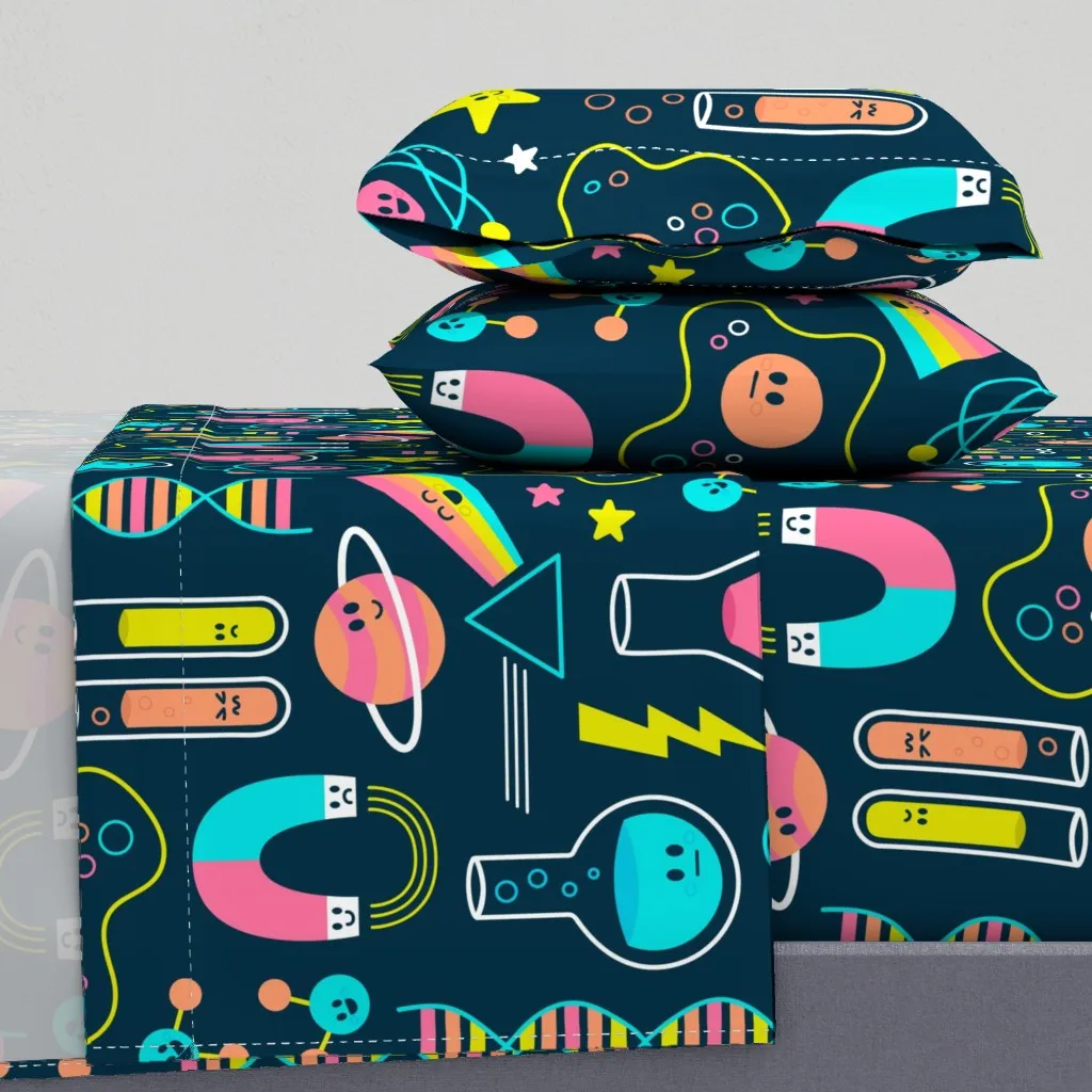 Super Cute Science Twin XL Sheet Set - Teal product