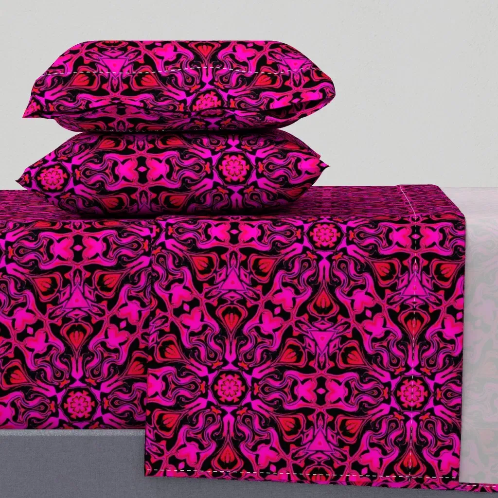 Supercluster Queen Sheet Set - Magenta product