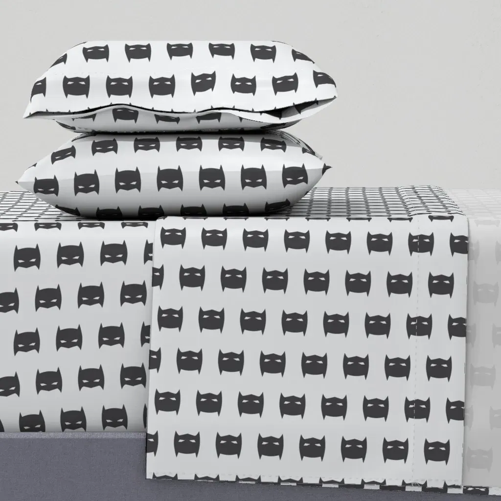 Superhero Bat Mask King Sheet Set - Dark Gray product
