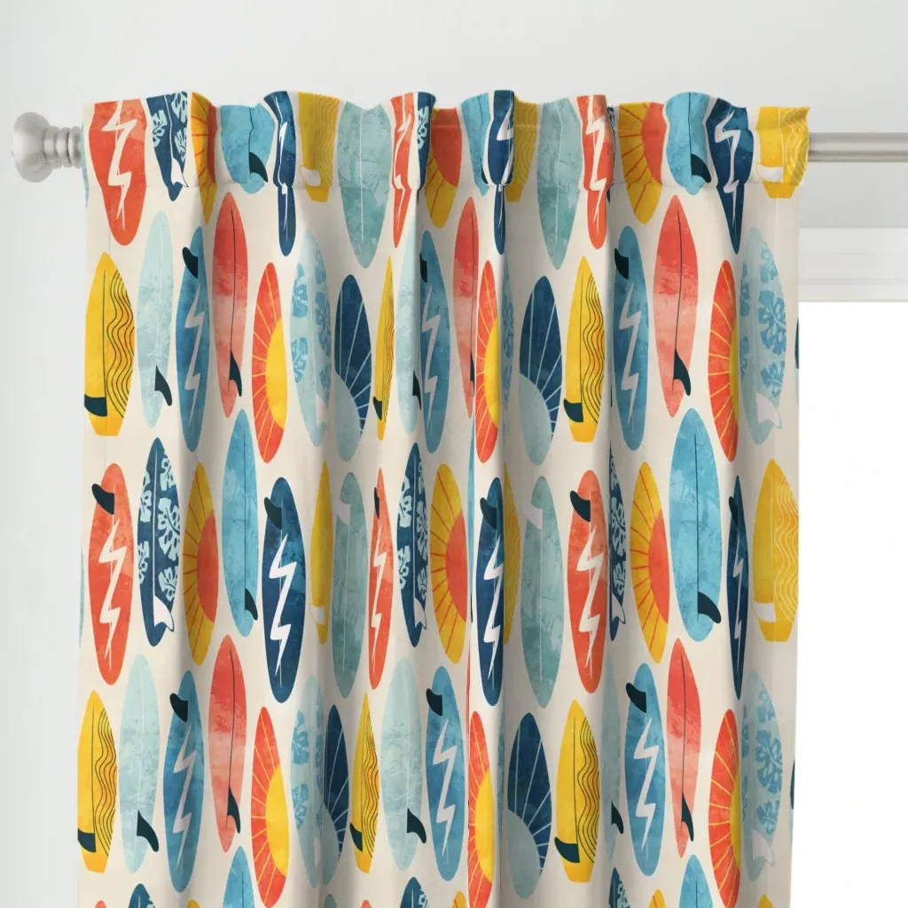 Surf Away Medium Curtain Panel - Orange alternate view