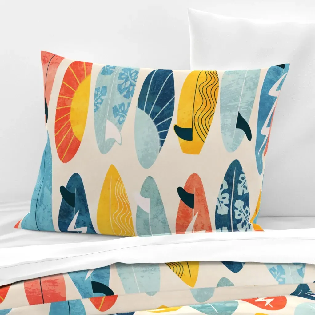 Surf Away Standard Knife Edge Cushion Cover - Blue, Cotton Sateen product