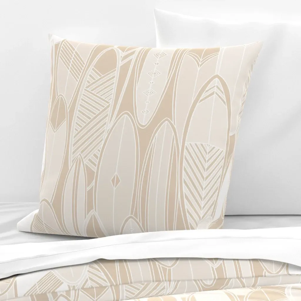 Surfboard Summer XL Euro Pillow Sham - Beige product