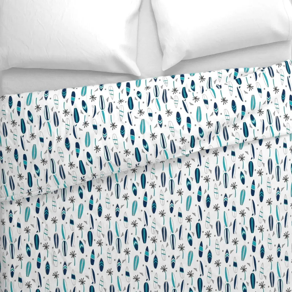 Surfboard Surf Duvet Cover - Teal alternate view