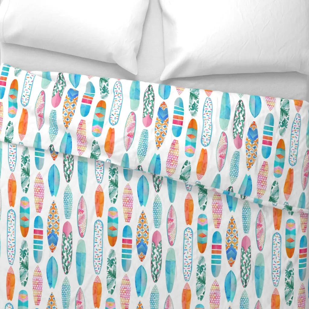 Surfboards Duvet Cover - Turquoise alternate view