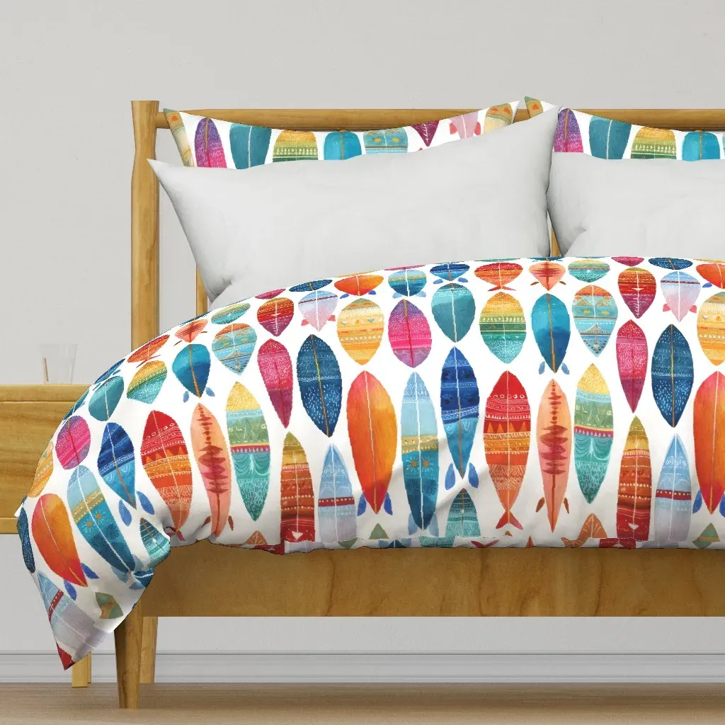 Surfers Totem Garden Duvet Cover - Blue product