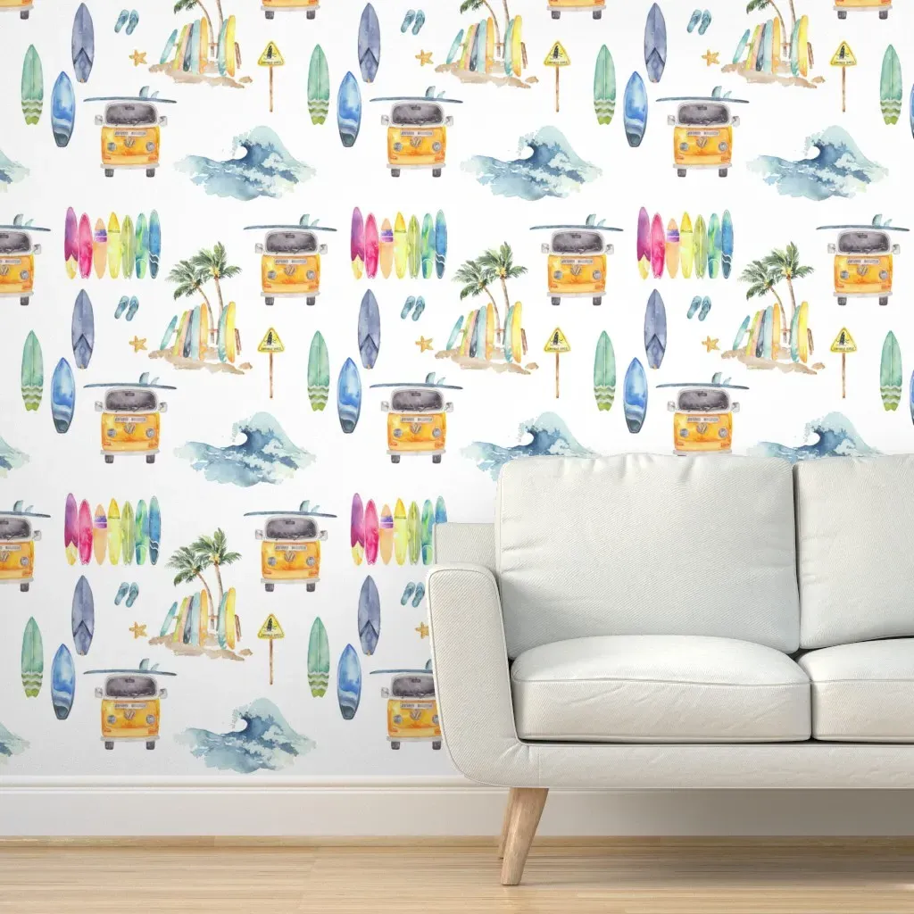 Surf's Up Peel and Stick Wallpaper - Yellow product