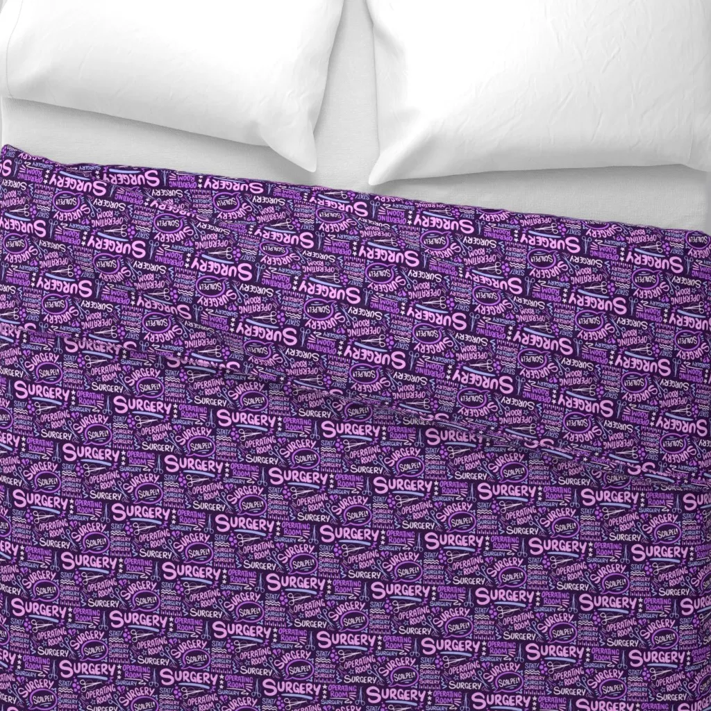 Surgery Scribbles Duvet Cover - Purple alternate view