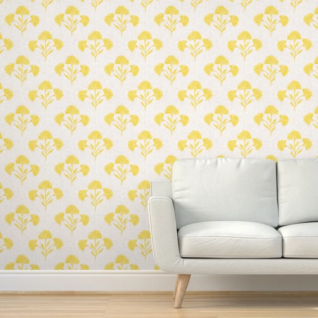 Suri Floral Peel and Stick Wallpaper - Golden Yellow product