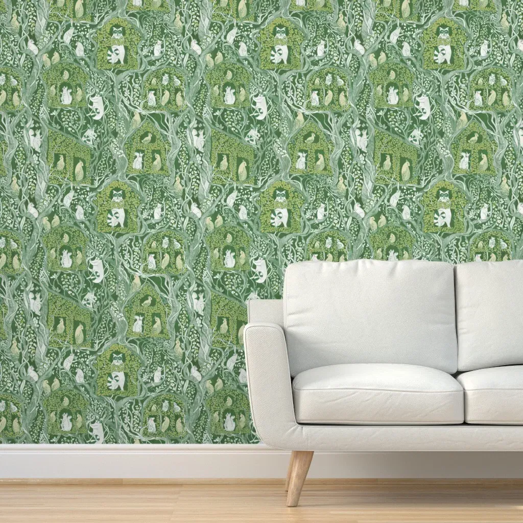 Surreal Tip Top Treehouse Peel and Stick Wallpaper - Leaf Green product
