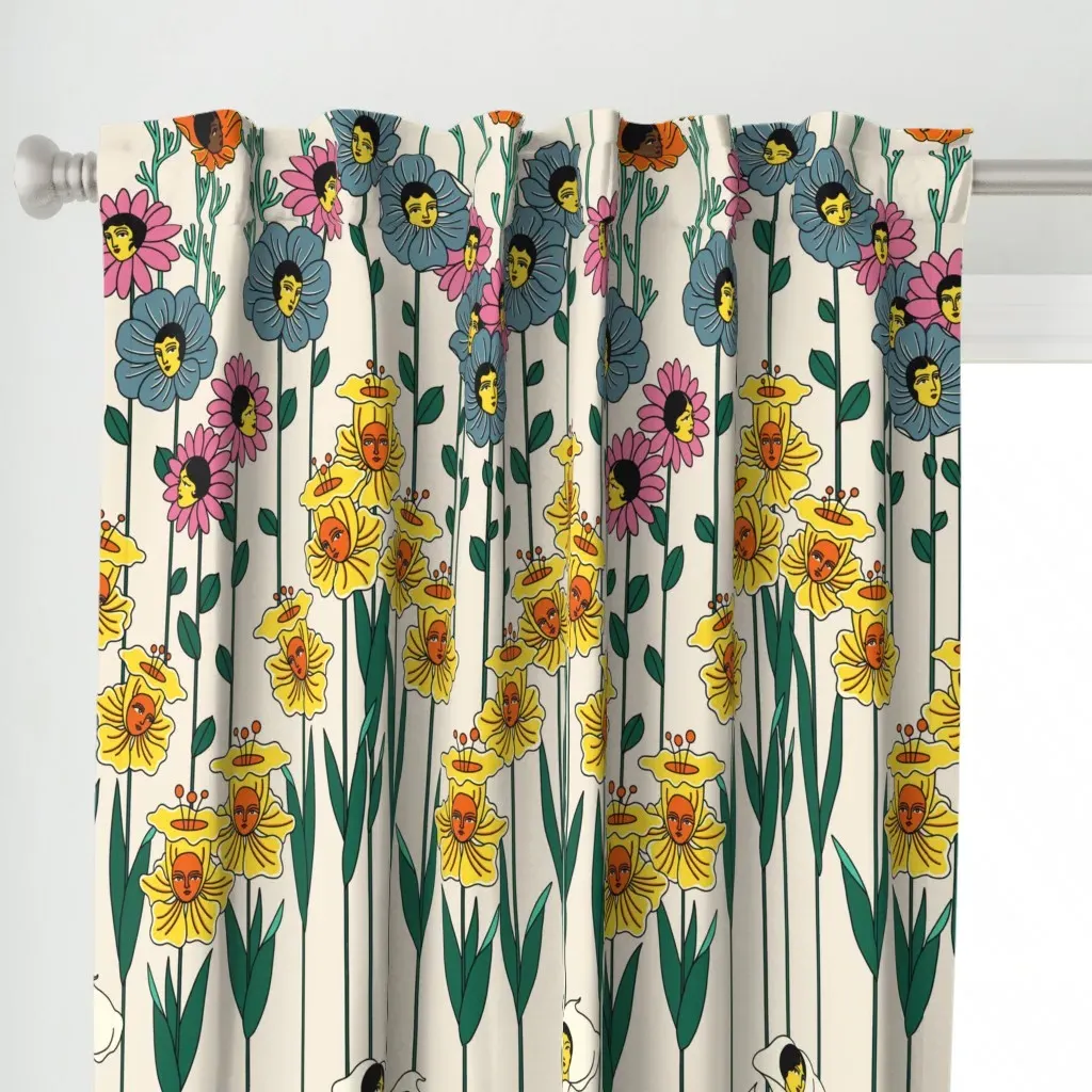 Surrealist Garden Curtain Panel - Orange alternate view