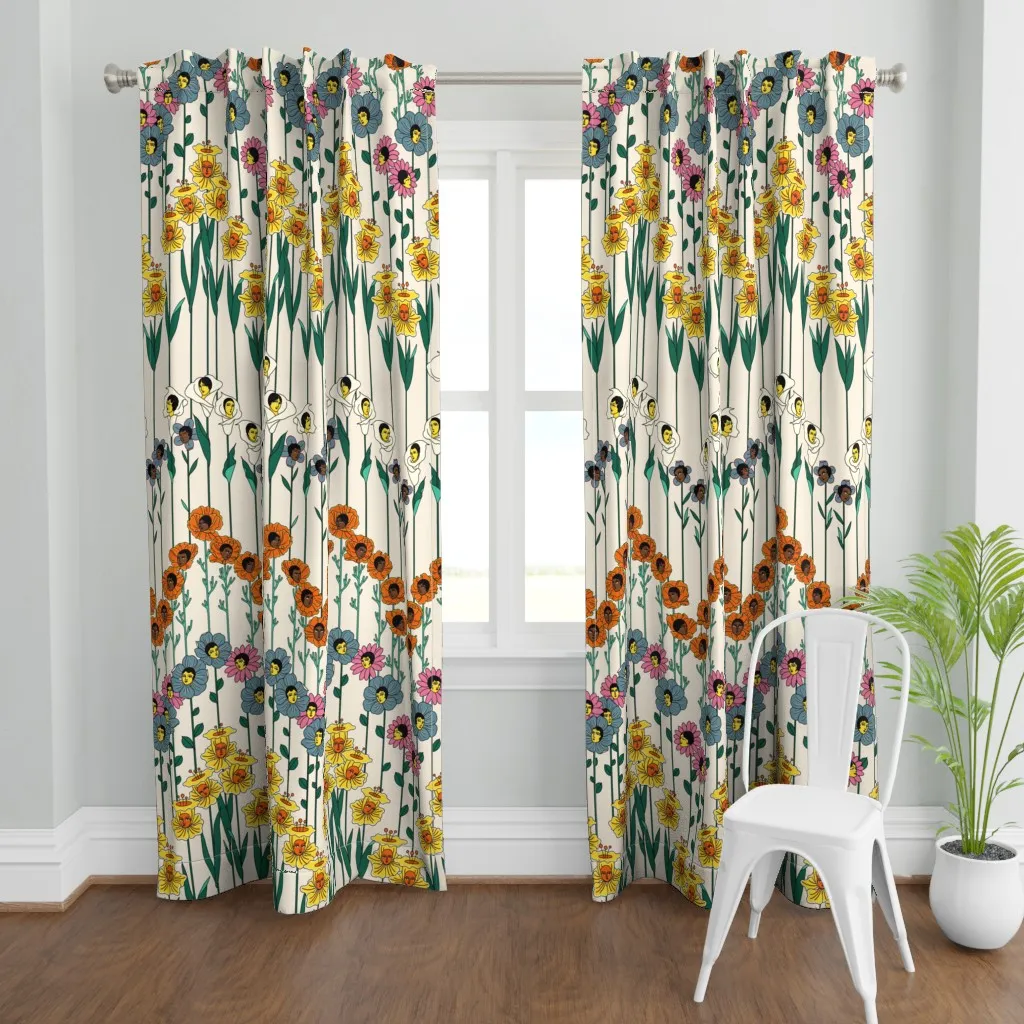 Surrealist Garden Curtain Panel - Orange product
