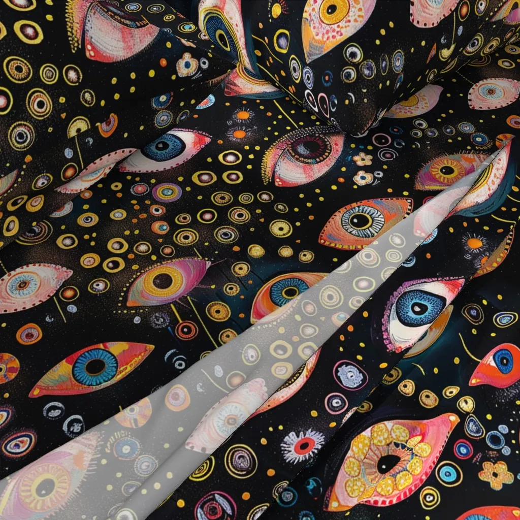 Surrealist Nouveau Eyeballs T390 Queen Sheet Set - Orange alternate view