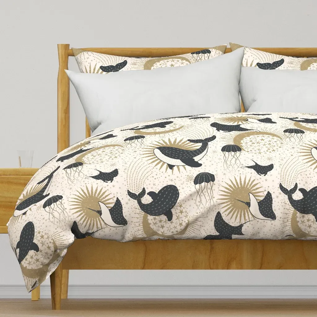 Surrealist Oceanic Galaxy Duvet Cover - Dark Gray, Navy product