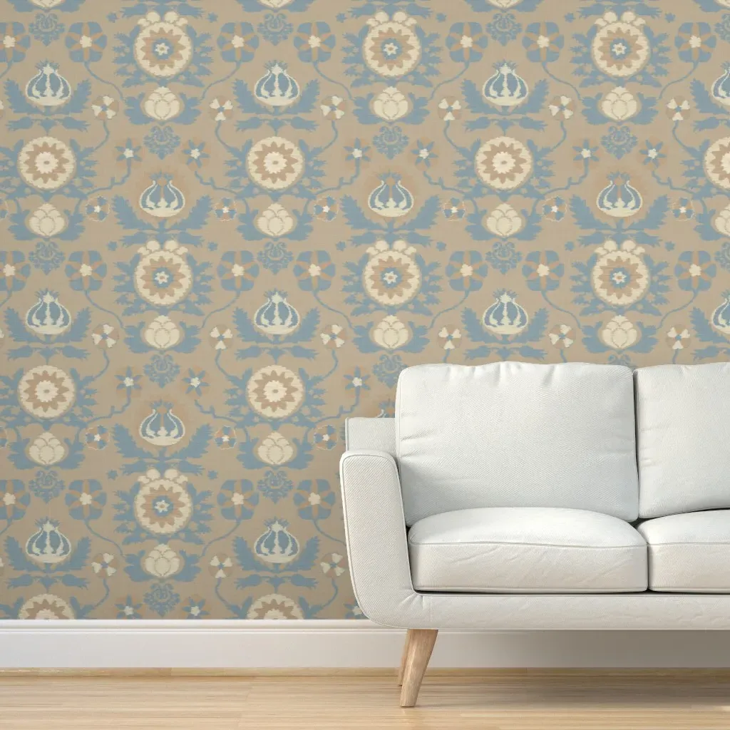 Suzani Samarkand Ethnic Print Peel and Stick Wallpaper - Beige product