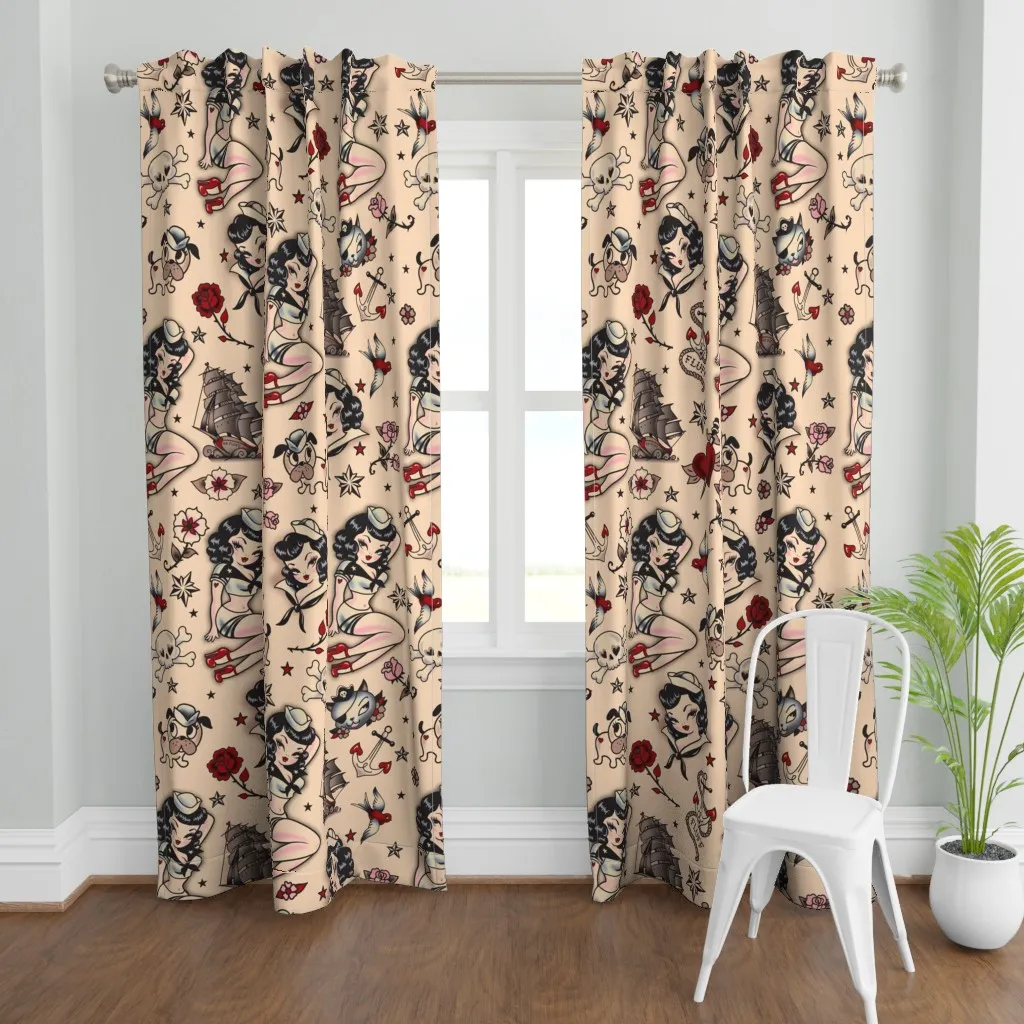 Suzy Sailor Pattern Curtain Panel - Beige product