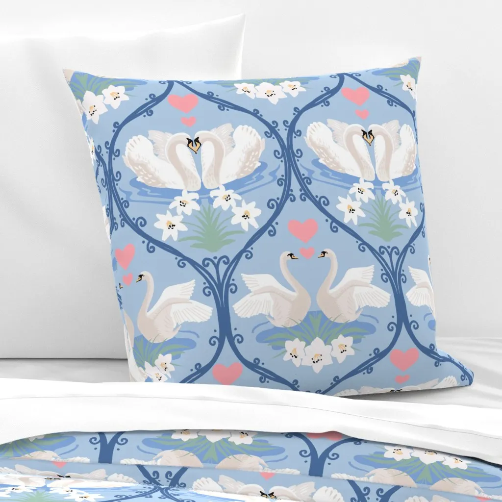 Swan Dance Ogee Euro Pillow Sham - White product