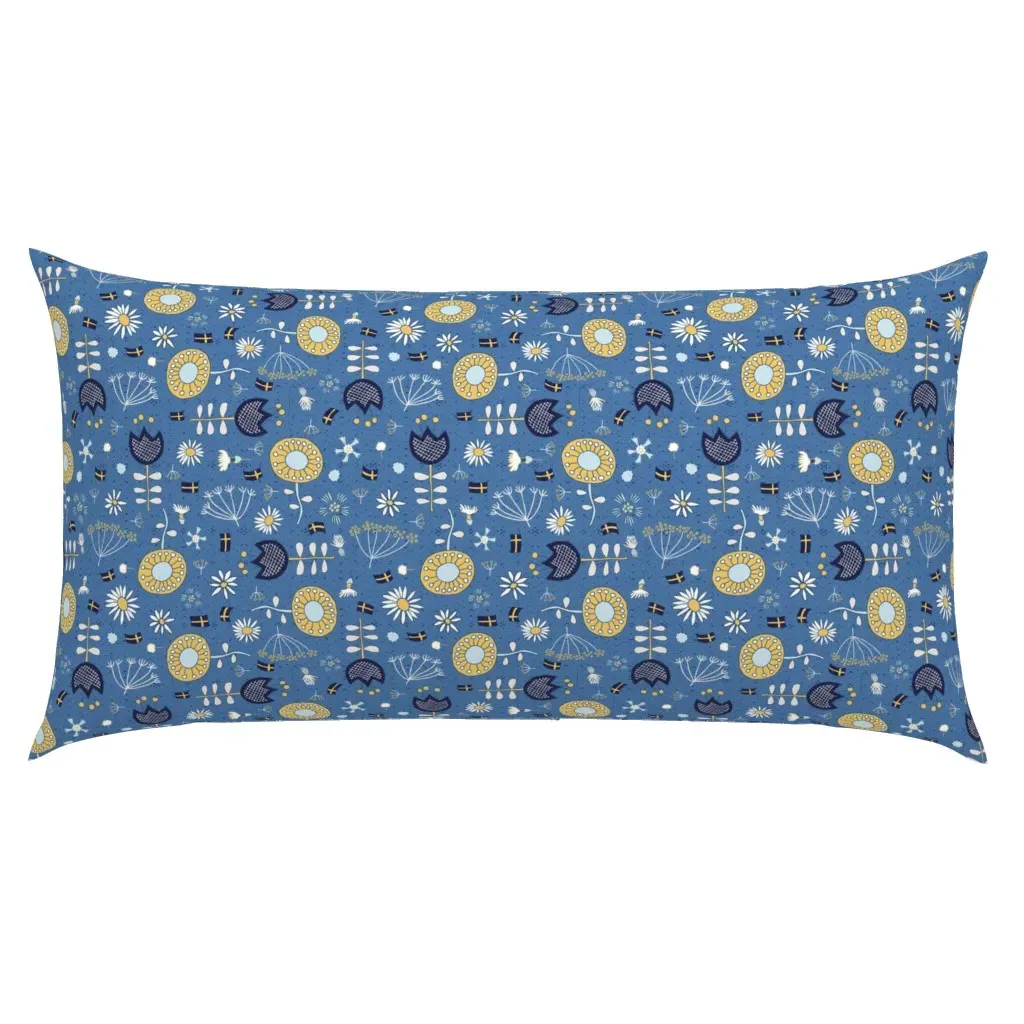 Swedish Flower Oracle Folk Art King Pillow Sham - Yellow product